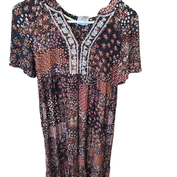 Knox Rose Patchwork Ladies Flowy, Pullover Floral, Casual, Embroidery, Ruffle‎ S - Picture 2 of 16